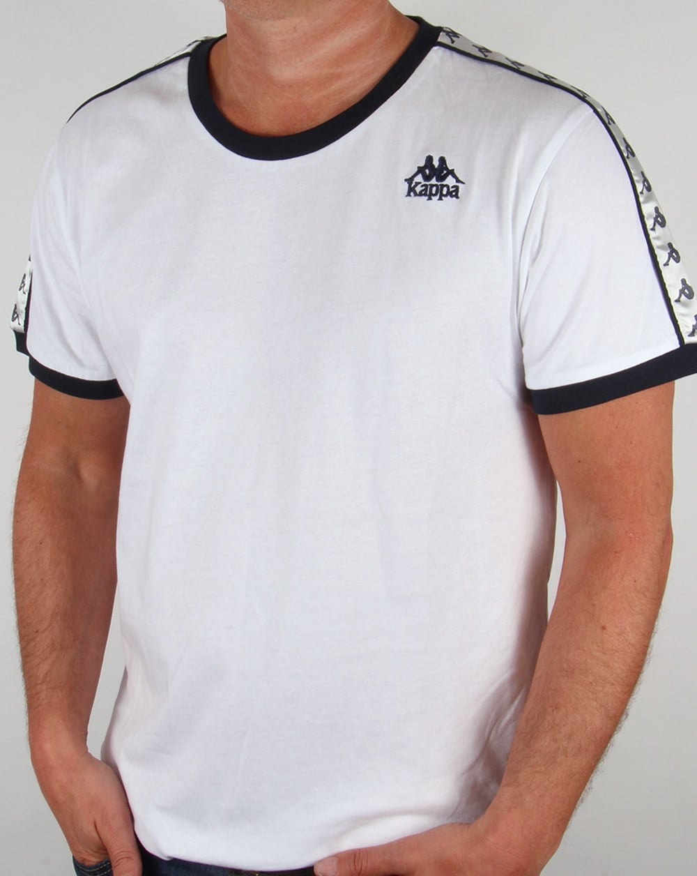 Robe Di Kappa Logo Ringer Taping T-shirt White