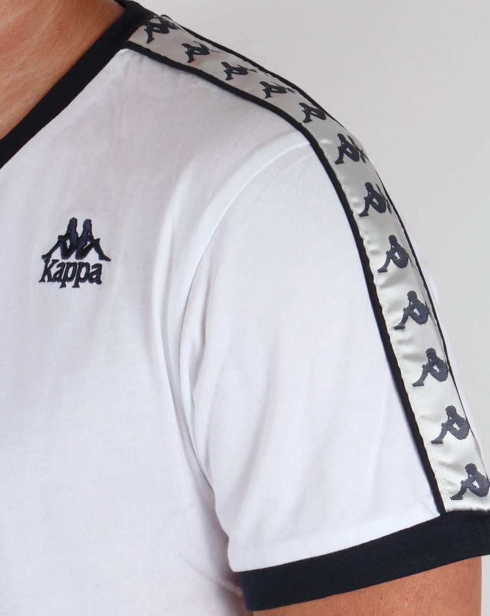 Robe Di Kappa Logo Ringer Taping T-shirt White
