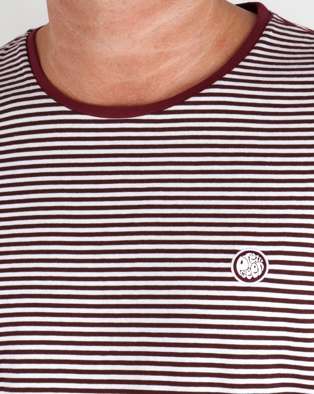 Pretty Green Striped Feeder T-shirt Burgundy