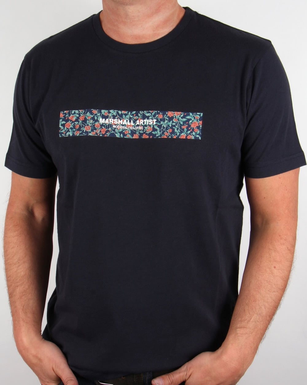 Marshall Artist Floral Box T-shirt Midnight Navy