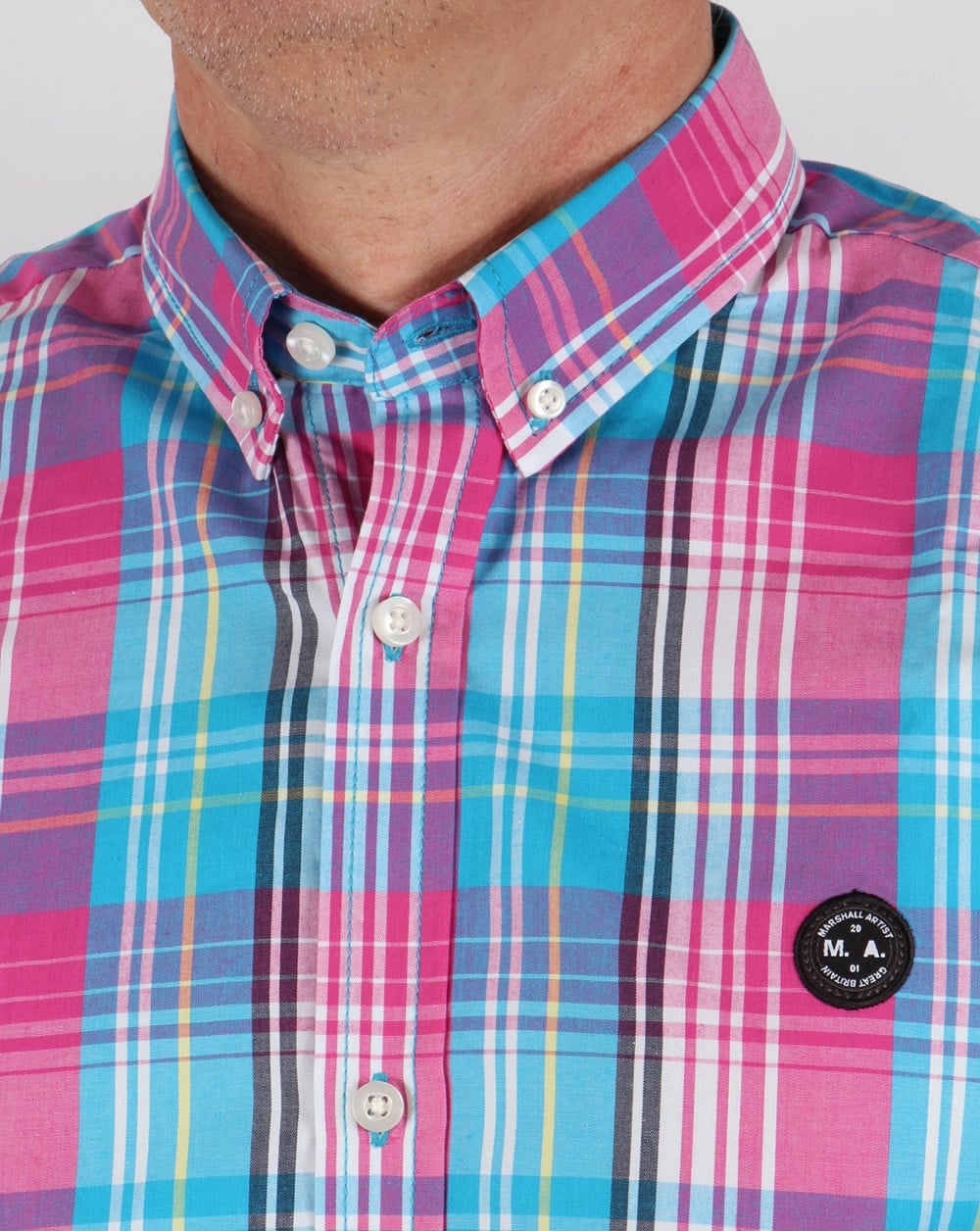 Marshall Artist Madras Check Shirt Magneta