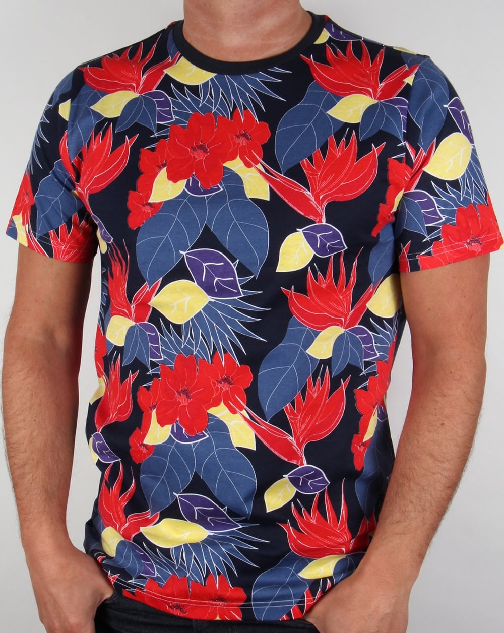 Luke Pollen Count Printed T-shirt Marina Navy