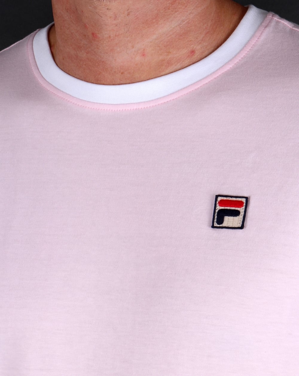 Fila Vintage 4 Stripe Ringer T-shirt Pink/White