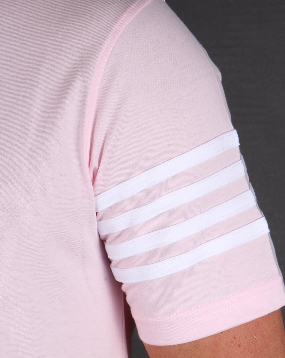 Fila Vintage 4 Stripe Ringer T-shirt Pink/White