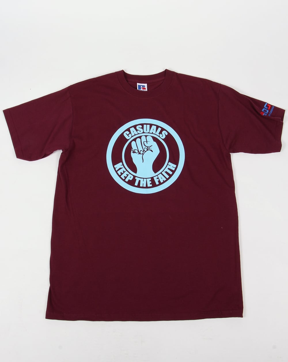 80s Casual Classics Keep The Faith T-shirt Claret/sky Blue