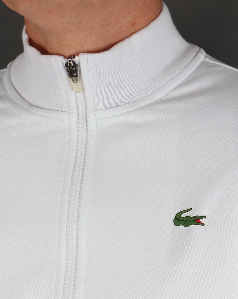 Lacoste Shoulder Stripe Track Top White/Green/Navy