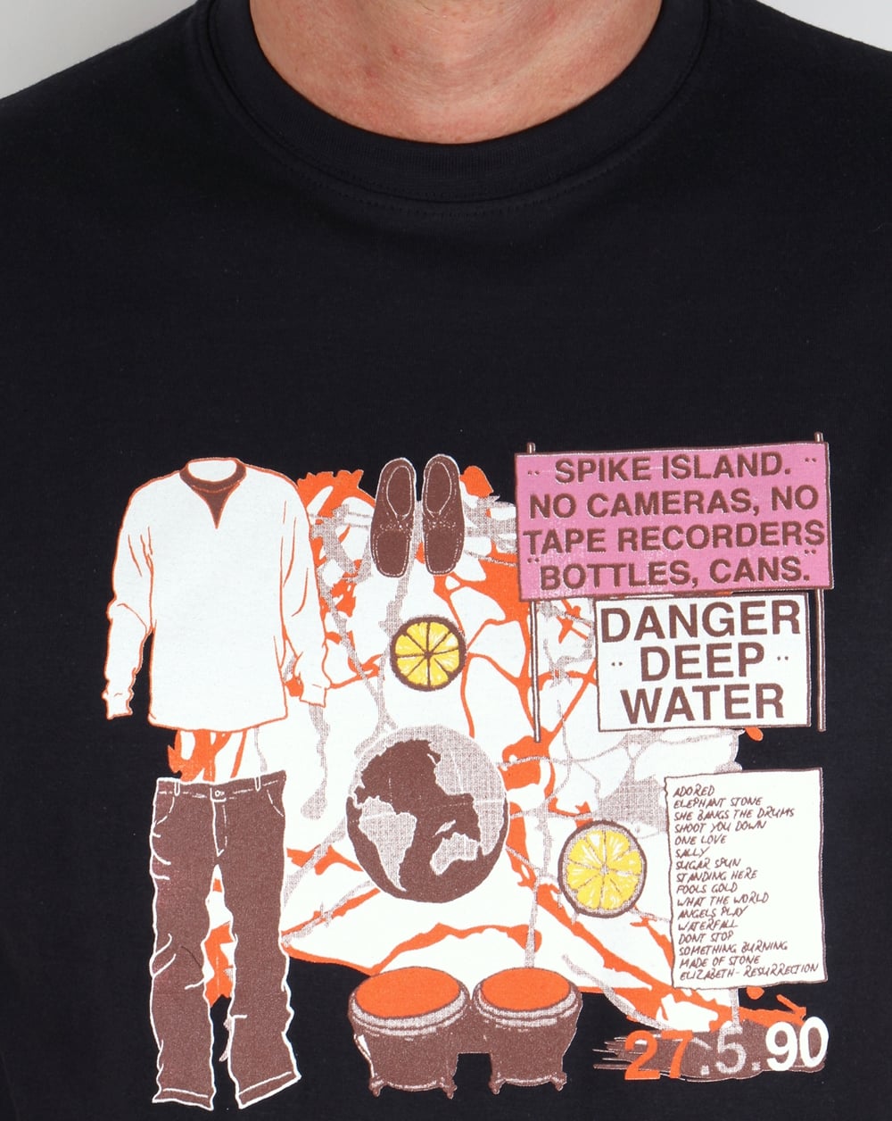 80s Casuals Spike Island T-shirt Navy
