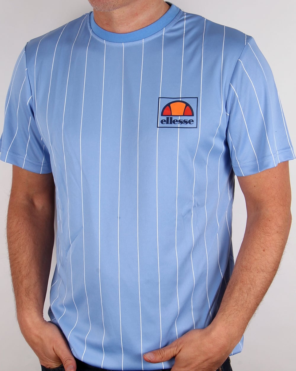 Ellesse Striped T-shirt Sky Blue