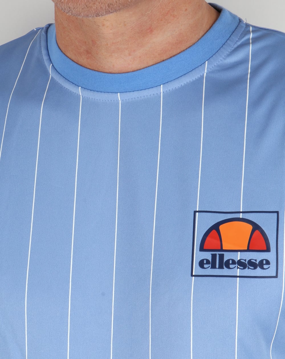 Ellesse Striped T-shirt Sky Blue