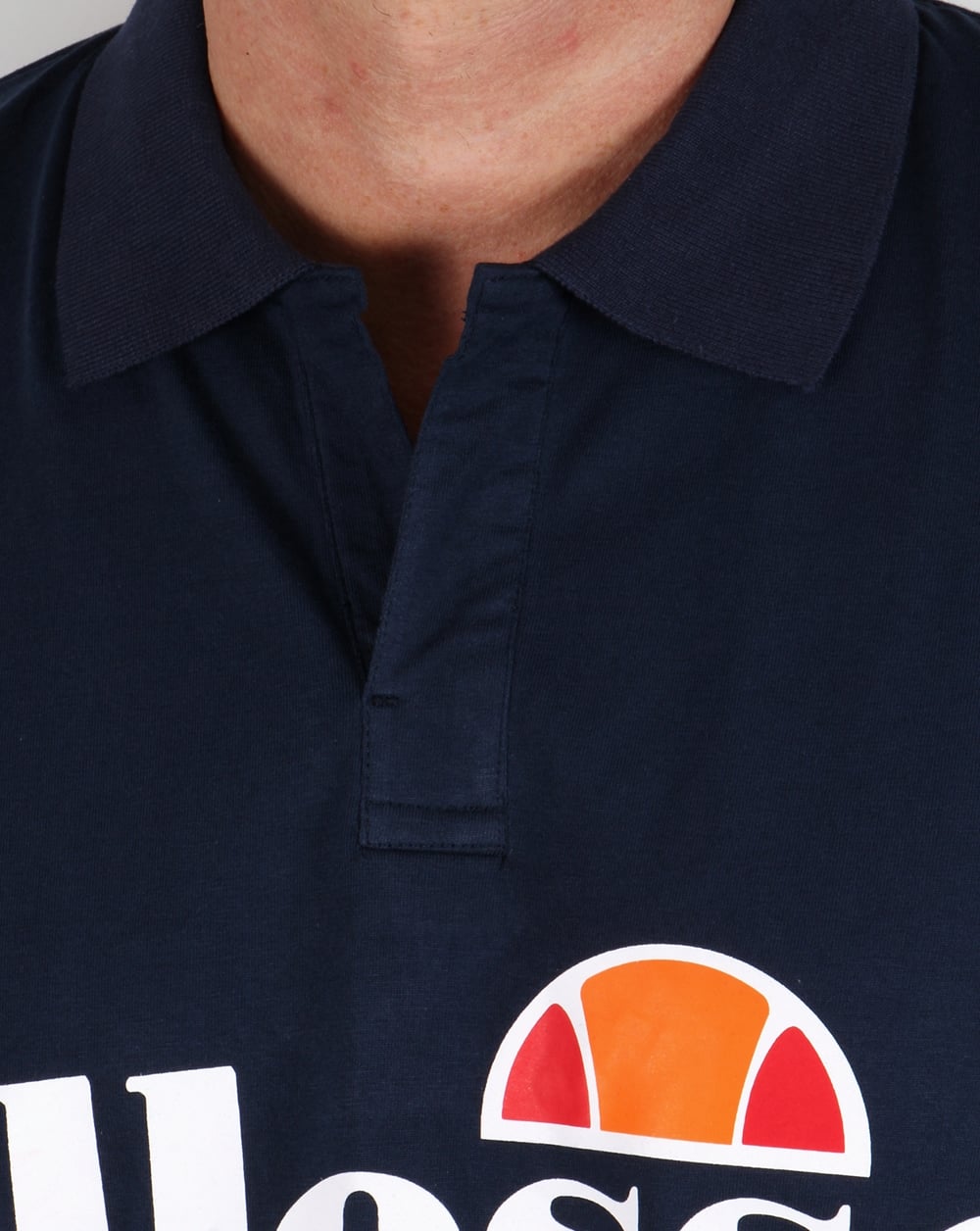 Ellesse Open Neck Polo Shirt Navy