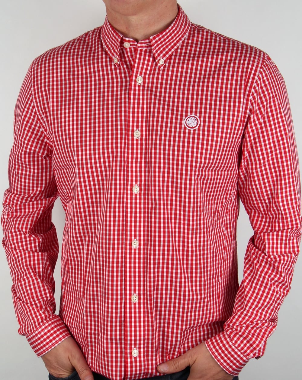 Pretty Green Ebsworth Gingham Shirt Red