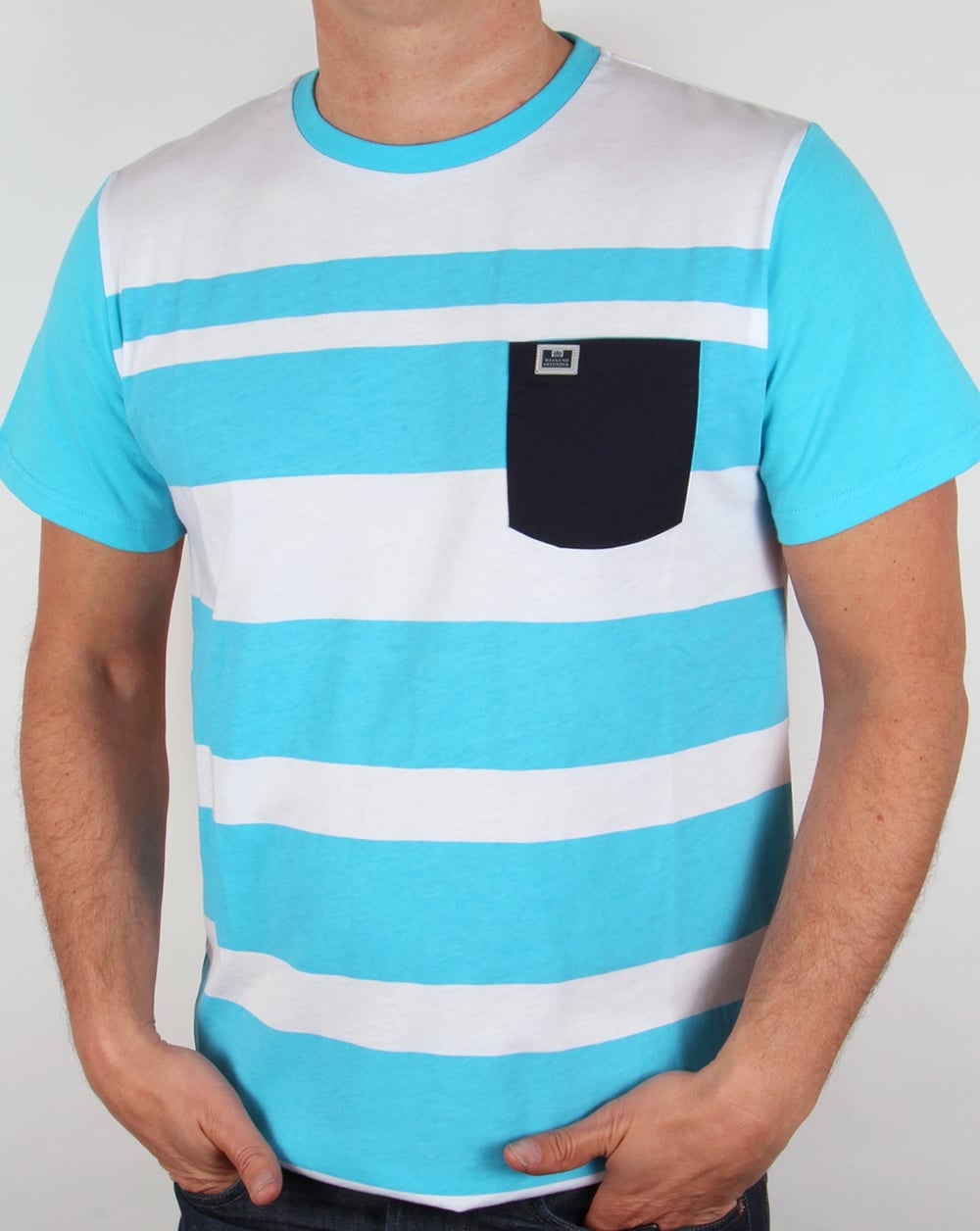 Weekend Offender Quintessence T-shirt Ocean Blue/White