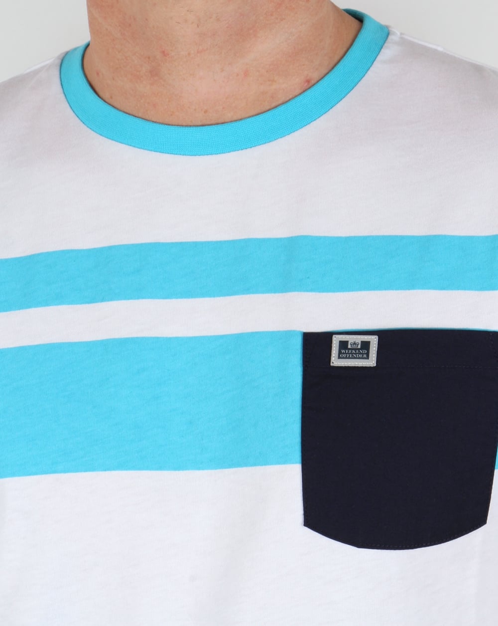 Weekend Offender Quintessence T-shirt Ocean Blue/White