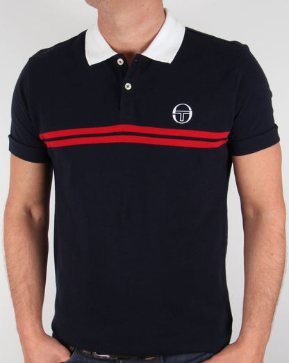 Sergio Tacchini Super Mac Polo Shirt Navy/White/Red