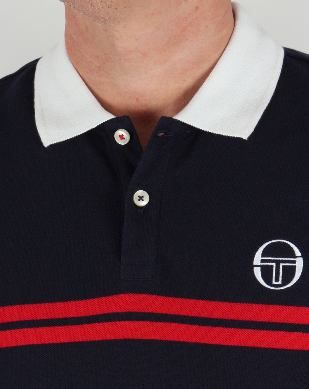 Sergio Tacchini Super Mac Polo Shirt Navy/White/Red