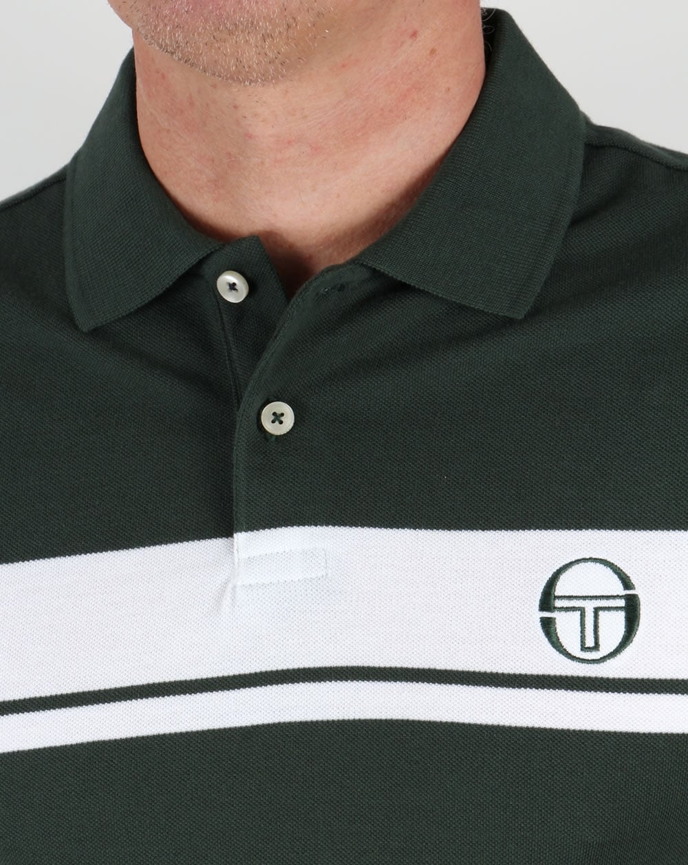 Sergio Tacchini Young Line Polo Shirt Forest Green/White