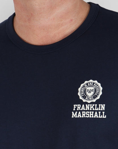 Franklin And Marshall Small Logo T-shirt Navy