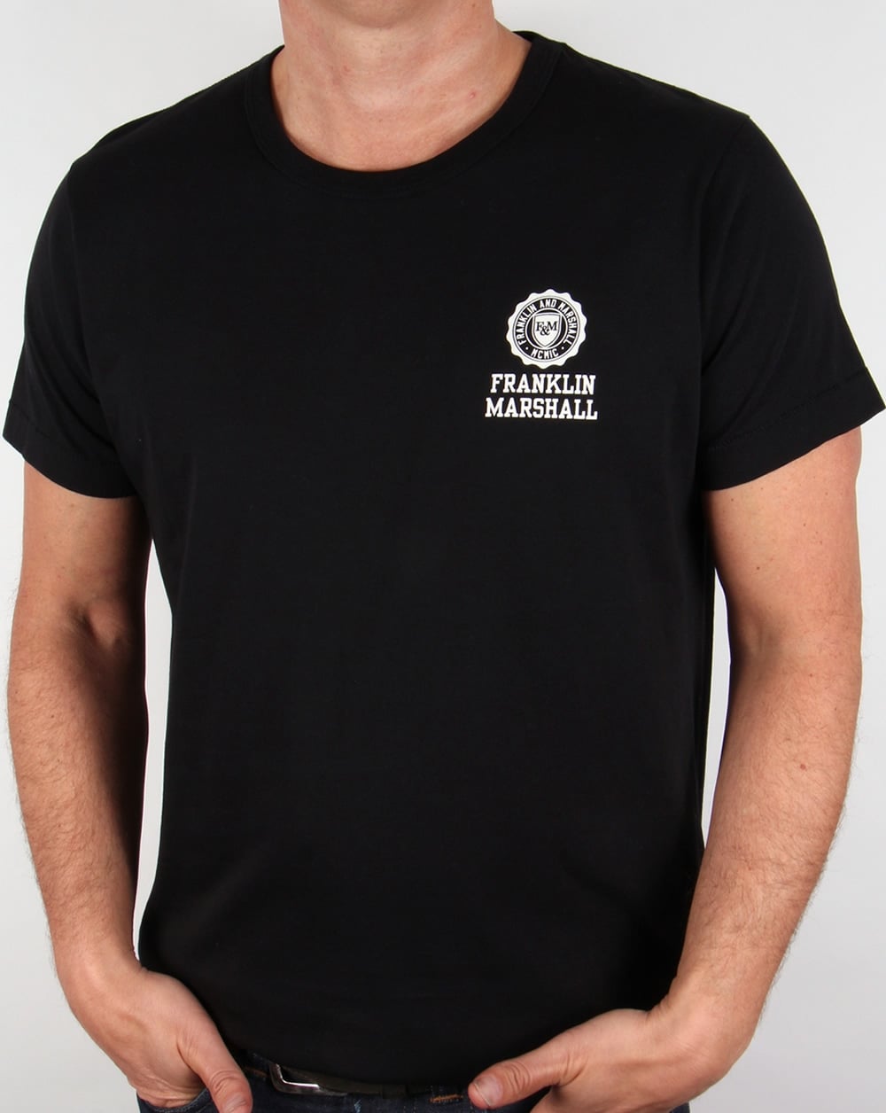 Franklin And Marshall Small Logo T-shirt Black