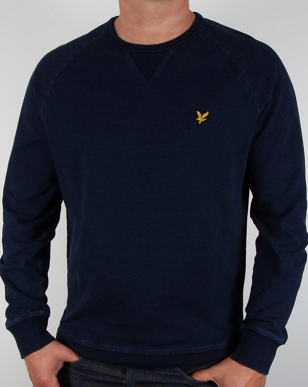 Lyle And Scott Indigo Crew Neck Sweatshirt Dark Indigo