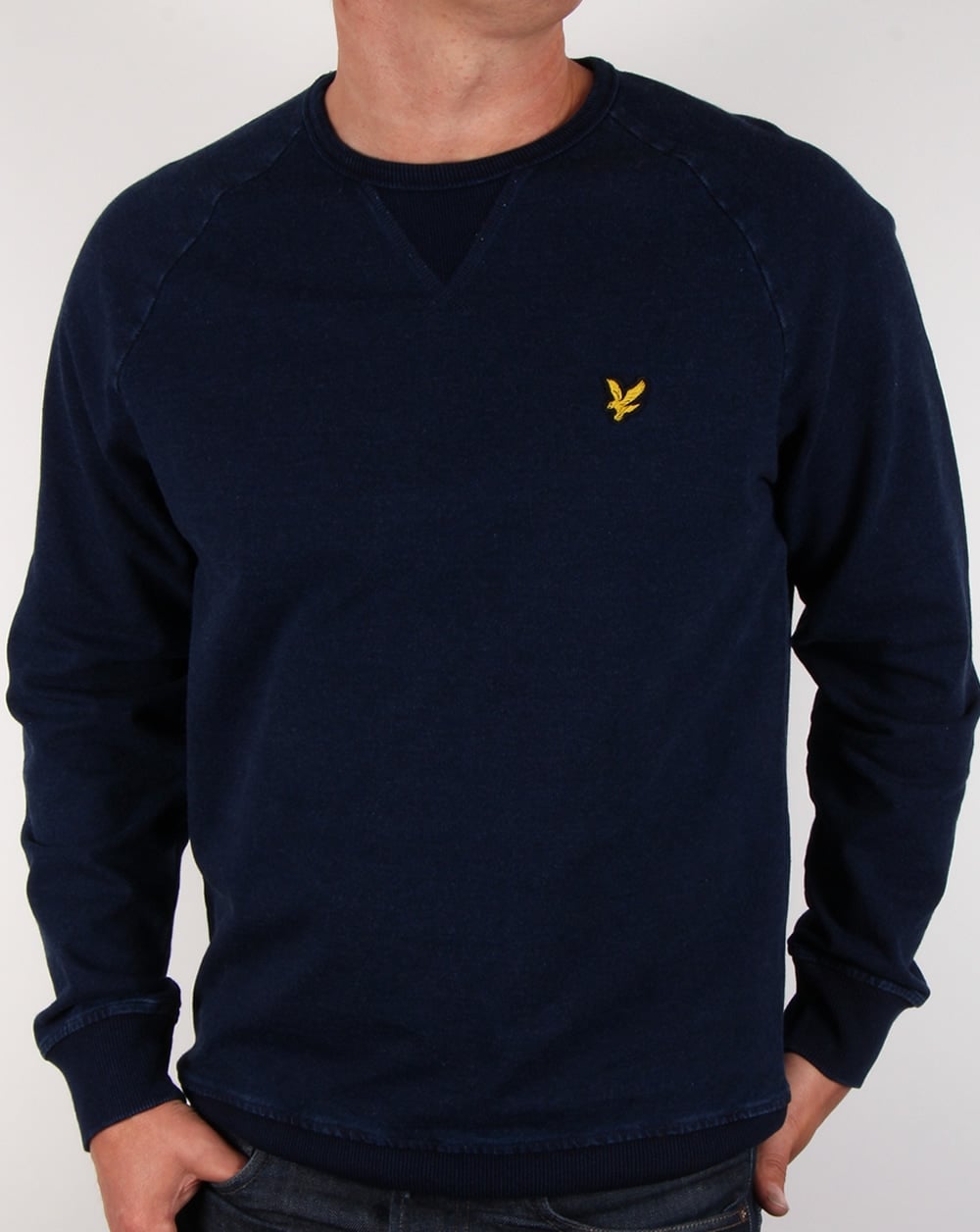 Lyle And Scott Indigo Crew Neck Sweatshirt Dark Indigo