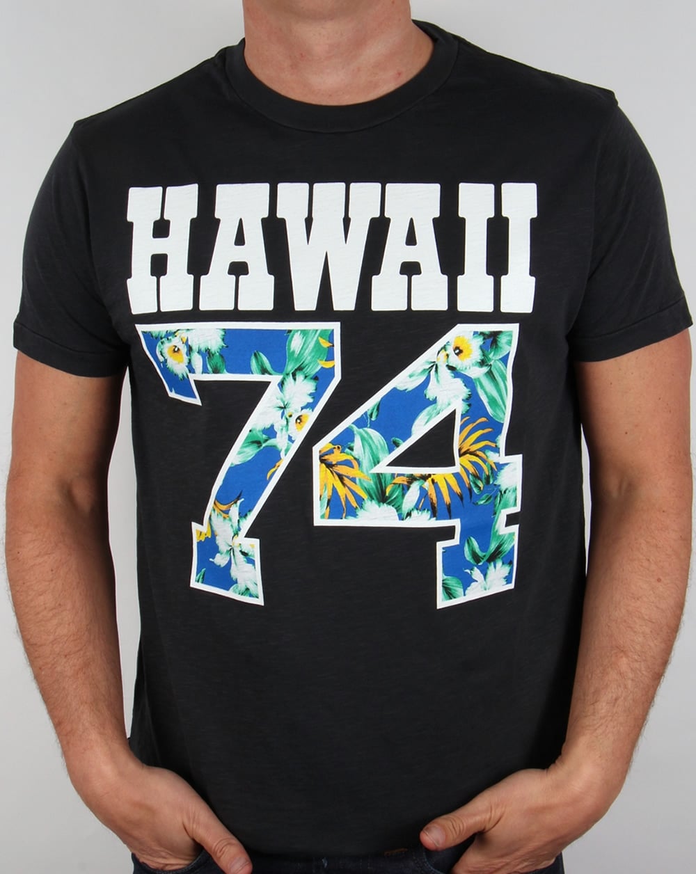 Franklin And Marshall Hawaii 74 T-shirt Black