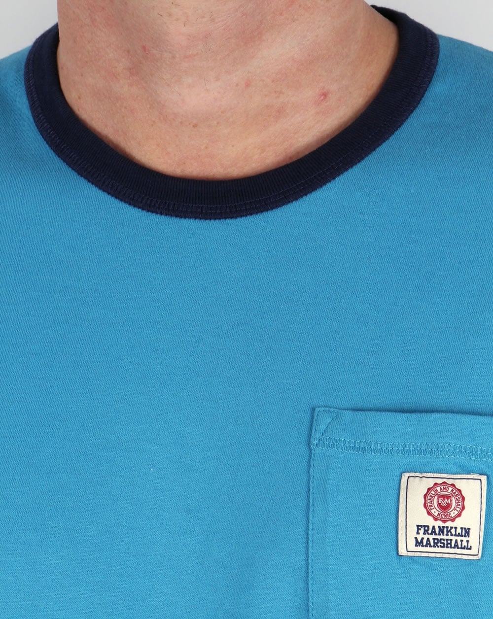 Franklin And Marshall Pocket Ringer T-shirt Cloud Blue