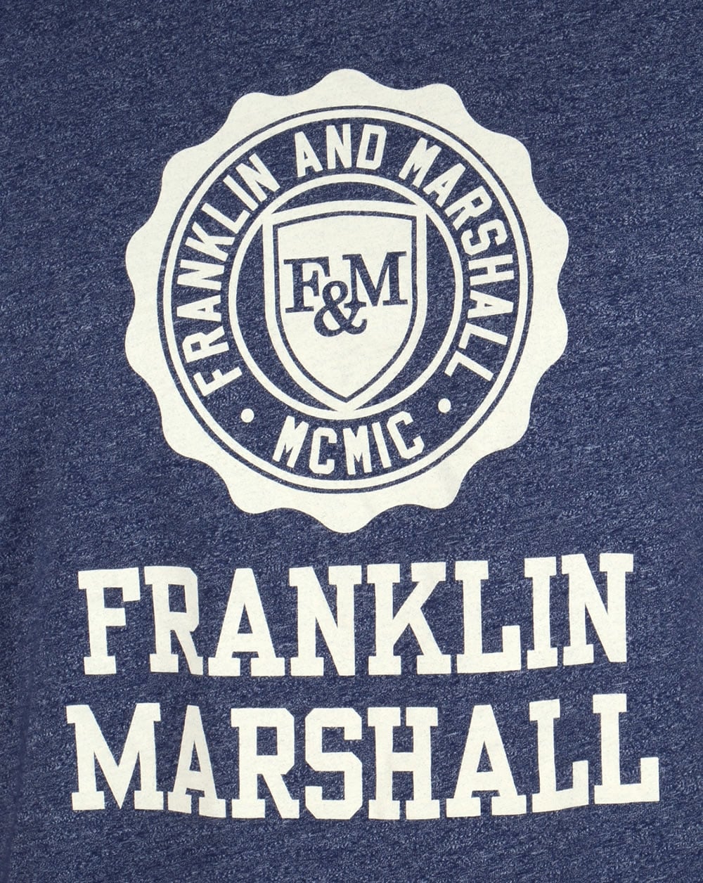 Franklin And Marshall Large Logo T-shirt Blue Melange