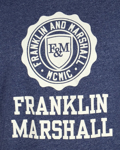 Franklin And Marshall Large Logo T-shirt Blue Melange