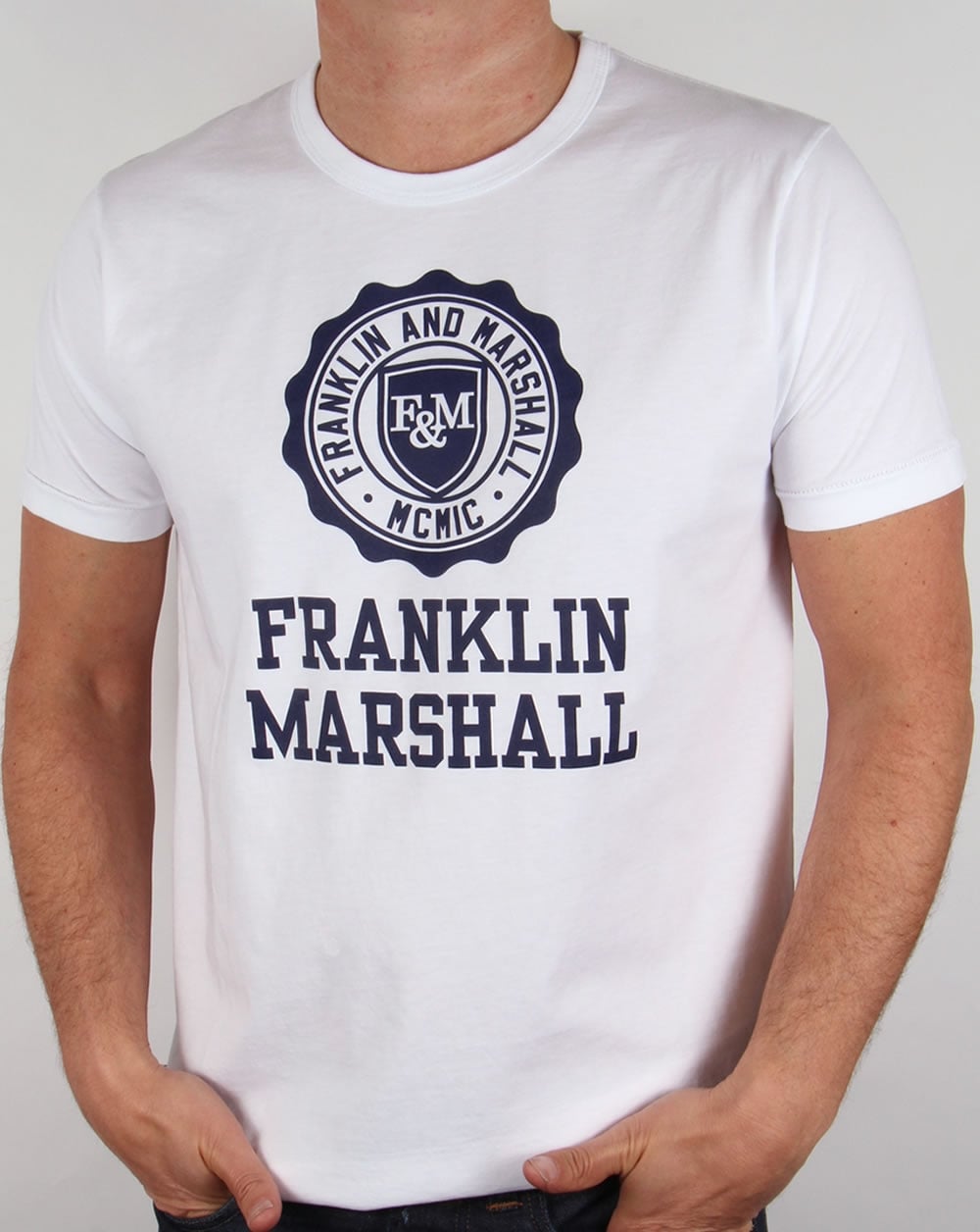 Franklin And Marshall Large Logo T-shirt White