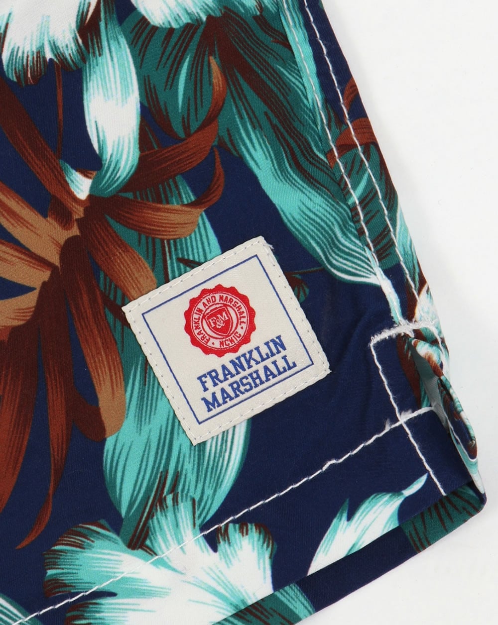 Franklin And Marshall Floral Beach Shorts Vintage Blue
