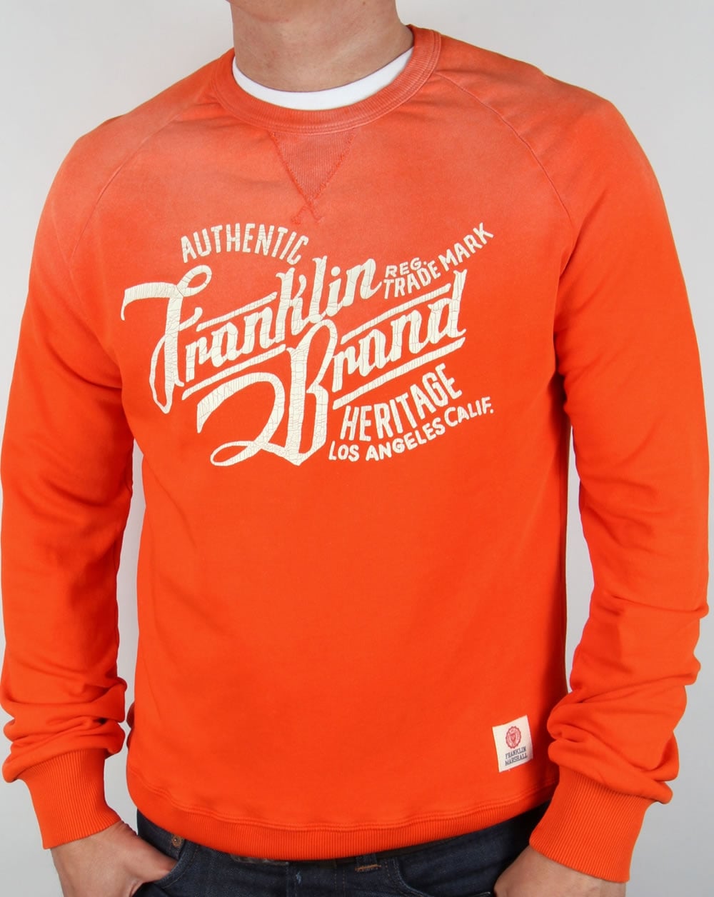 Franklin And Marshall Heritage Logo Sweatshirt Orange