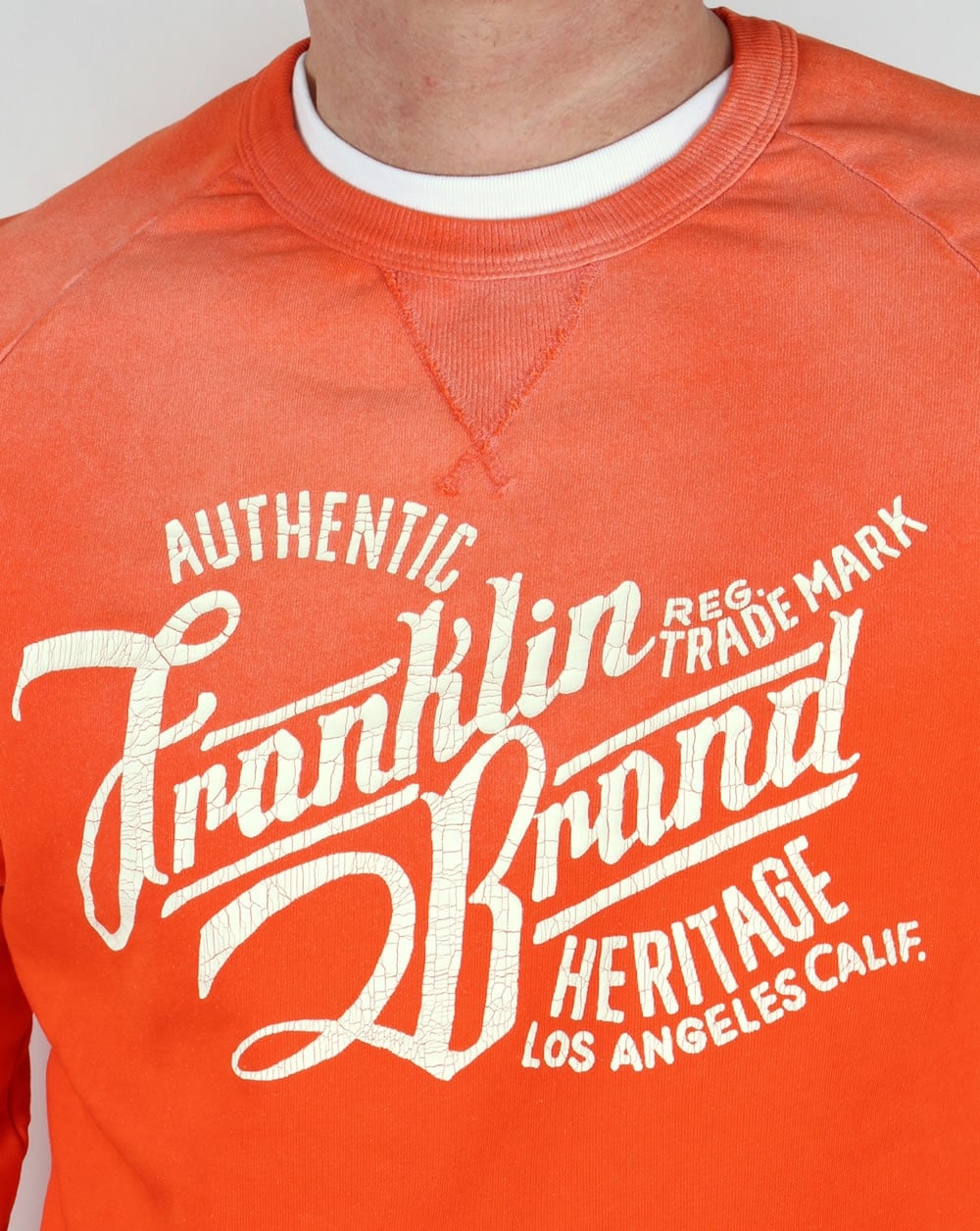 Franklin And Marshall Heritage Logo Sweatshirt Orange