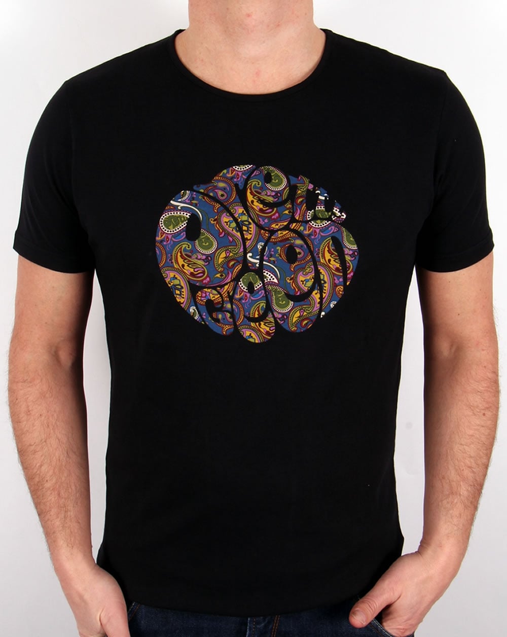 Pretty Green Paisley Logo T-shirt Black