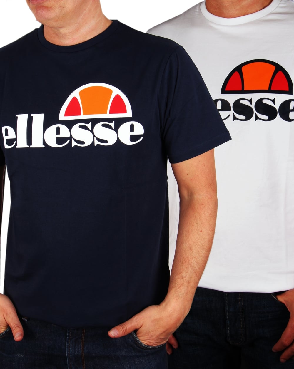 Ellesse Logo T-shirt Double Pack Navy/White