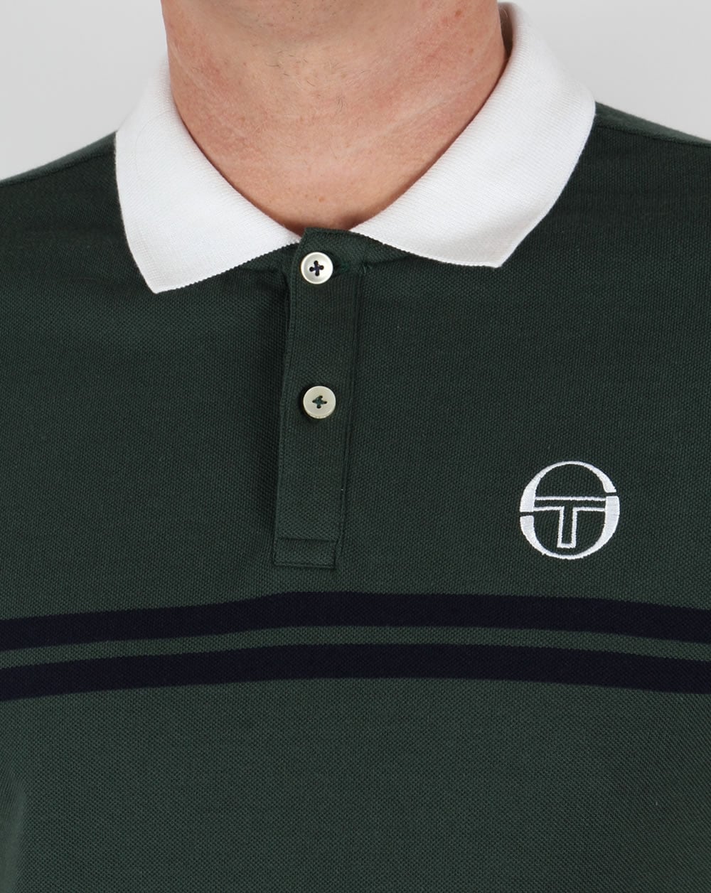 Sergio Tacchini Super Mac Polo Shirt Forest Green/White