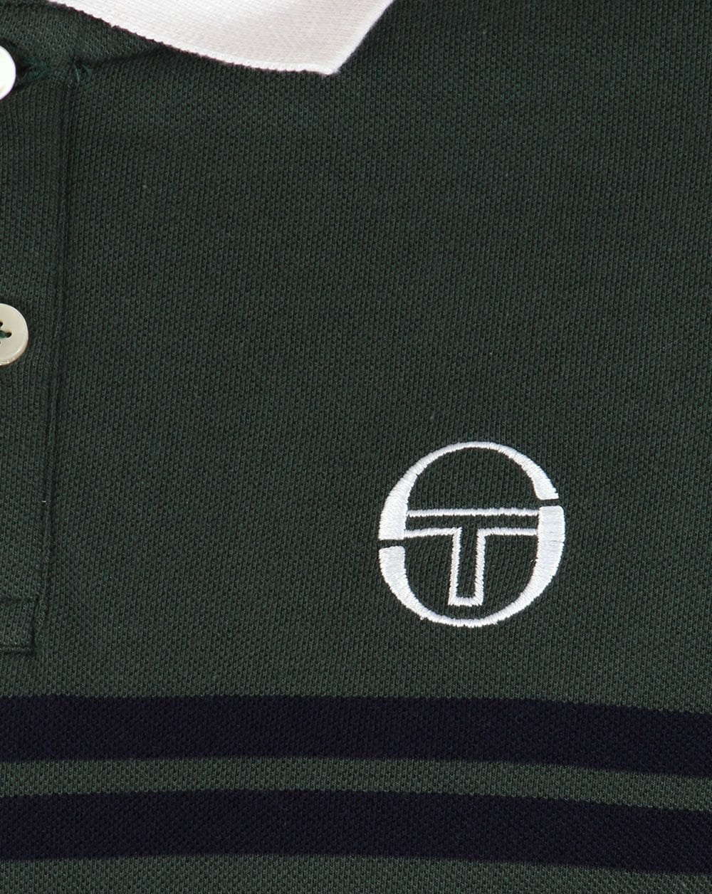 Sergio Tacchini Super Mac Polo Shirt Forest Green/White