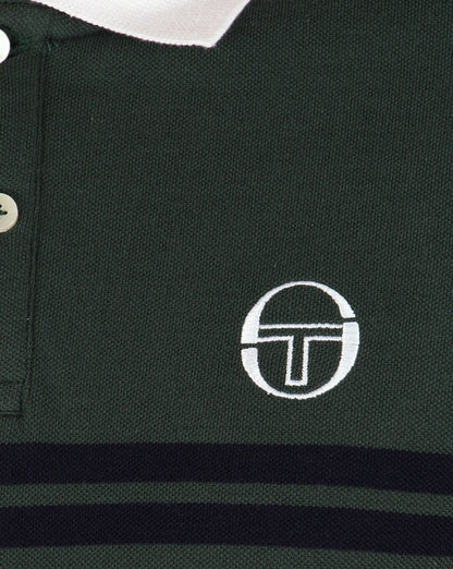 Sergio Tacchini Super Mac Polo Shirt Forest Green/White