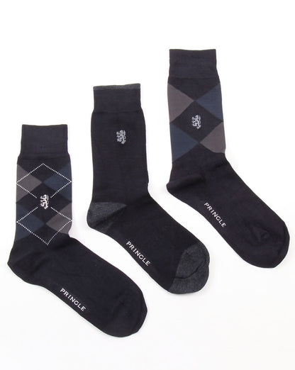 Pringle Waverley Argyle Socks Navy