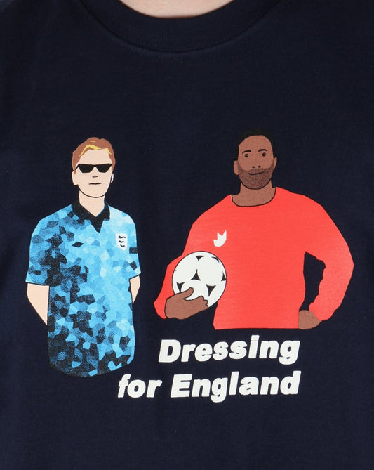 80s Casual Classics Dressing For England T-shirt Navy
