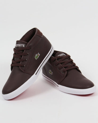 Lacoste Ampthill Leather Trainers Dark Brown