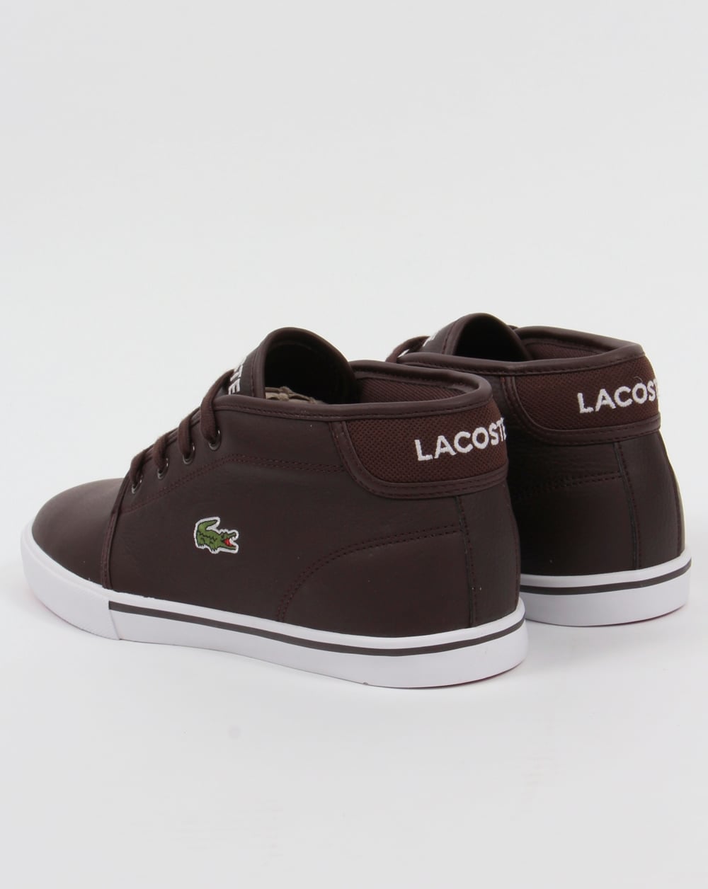 Lacoste Ampthill Leather Trainers Dark Brown