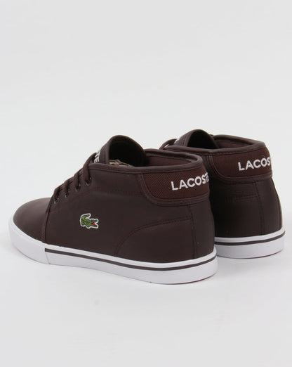 Lacoste Ampthill Leather Trainers Dark Brown
