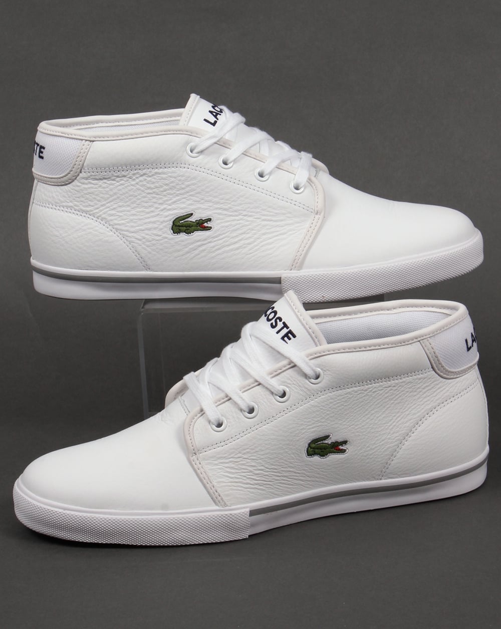 Lacoste Ampthill Leather Trainers White/White