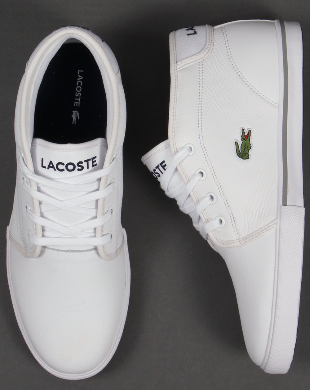 Lacoste Ampthill Leather Trainers White/White
