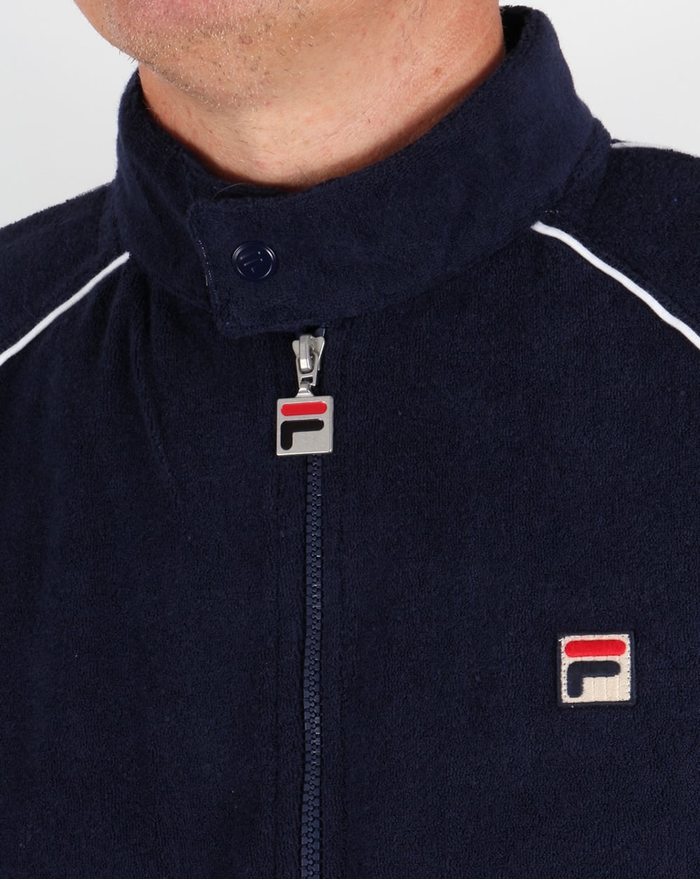 Fila Vintage Terry Biker Track Top Navy