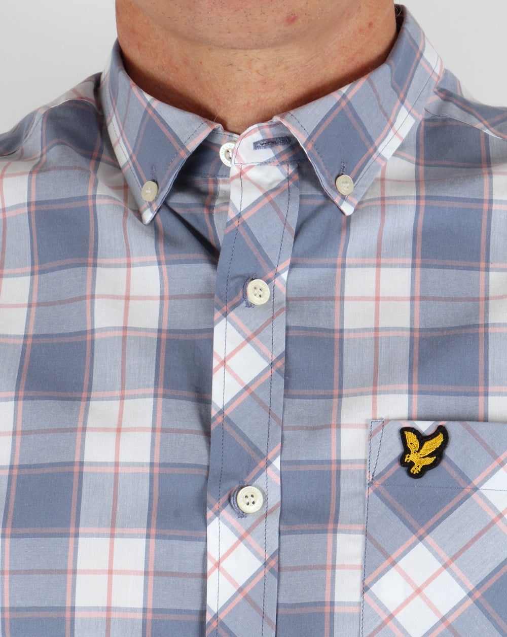 Lyle And Scott Check Shirt Dusk Blue