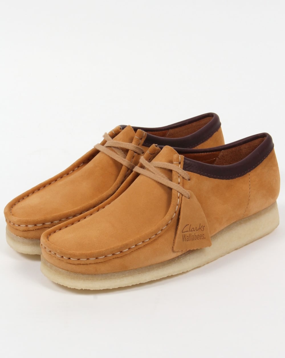 Clarks Originals Wallabee Shoe In Suede Camel