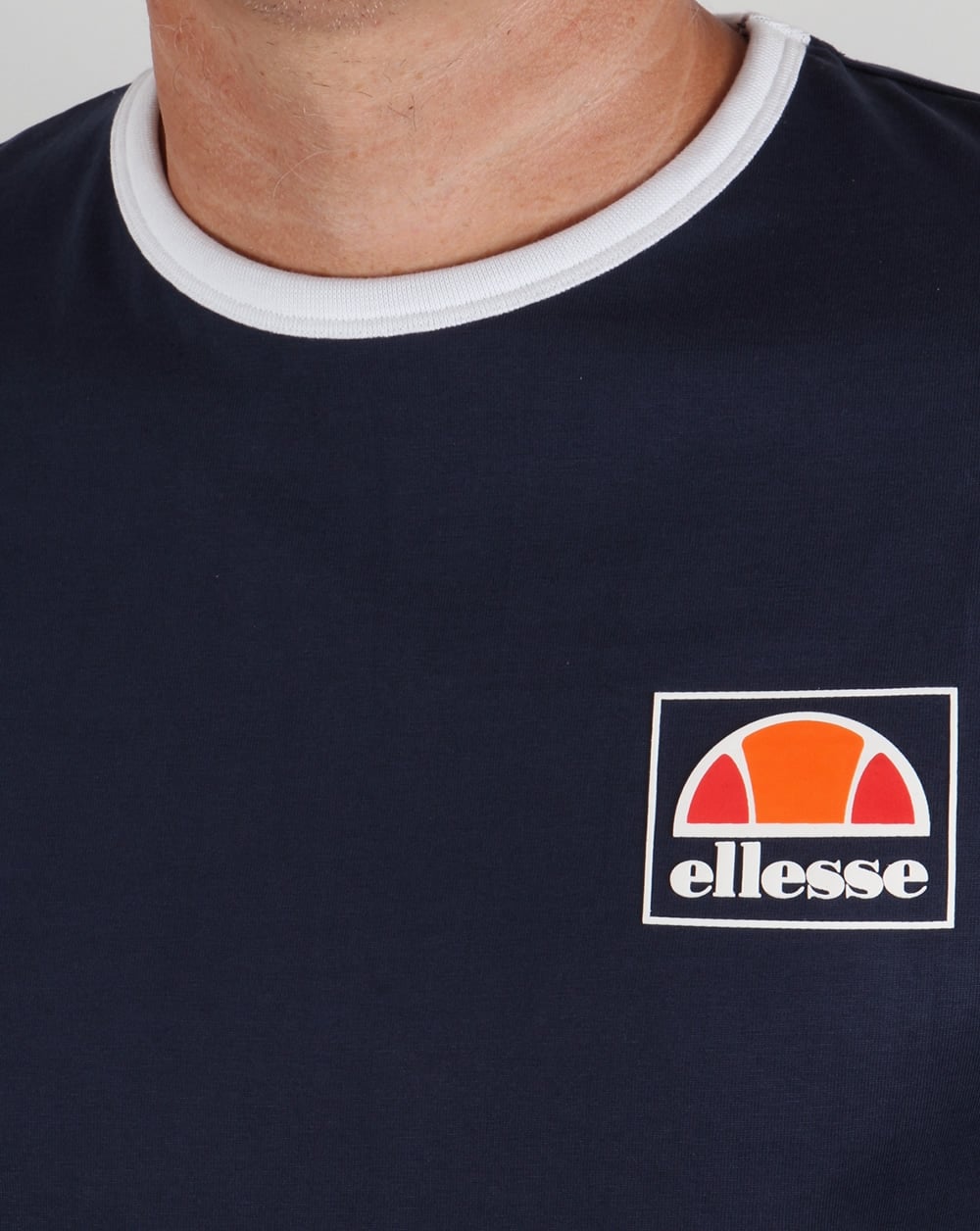 Ellesse Old Skool Long Sleeve Ringer T-shirt Navy
