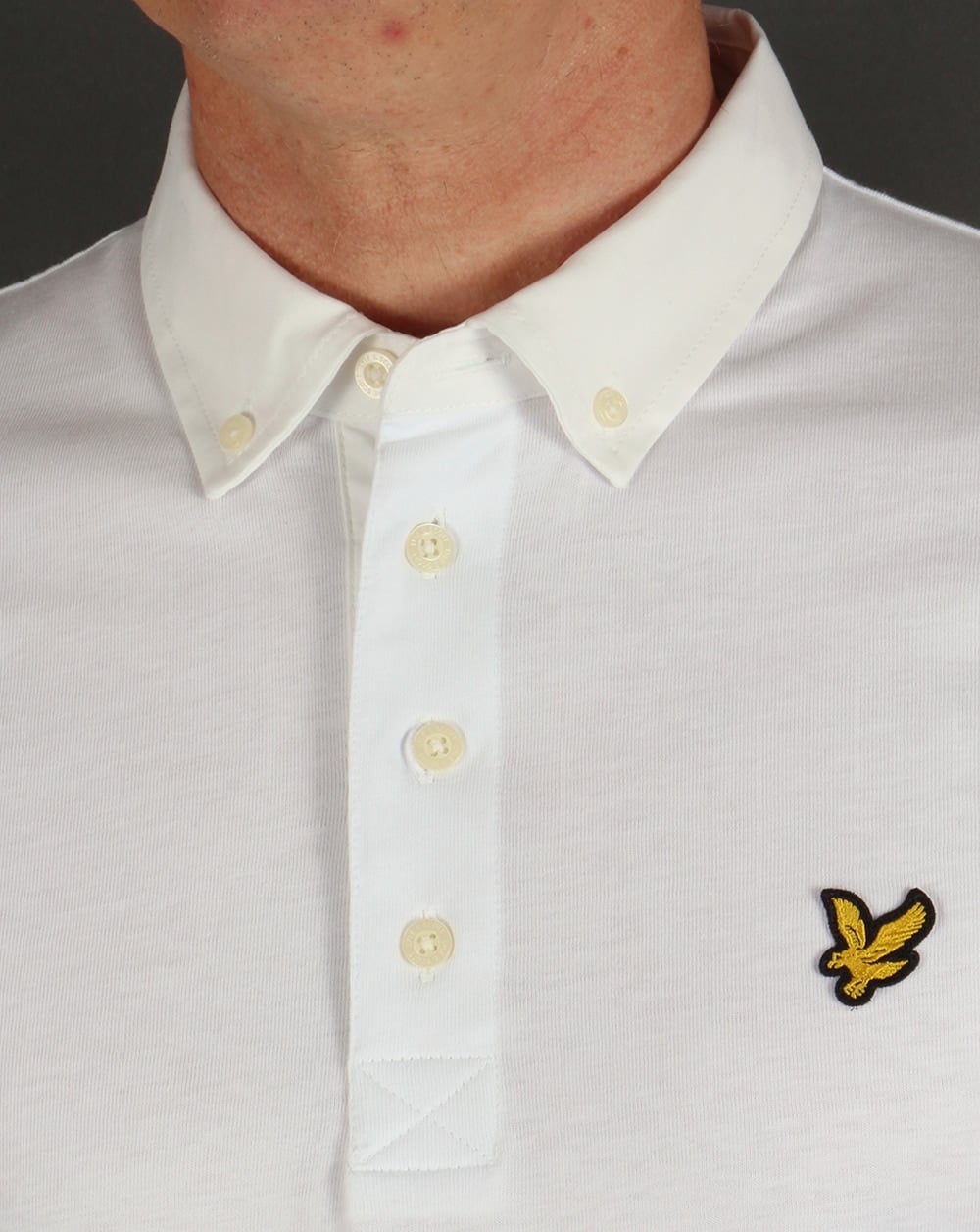 Lyle And Scott Woven Collar Polo Shirt White