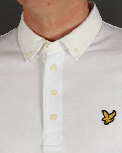 Lyle And Scott Woven Collar Polo Shirt White